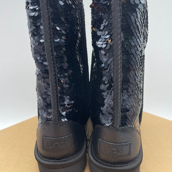 UGG Size 9 (40) Womens Classic Short Stellar Sequin Black Boots New in Box - Picture 4 of 16